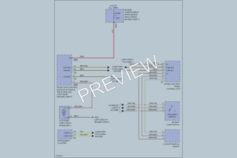 2013 MercedesBenz S400HYBRID Wiper Washer wiring diagram preview