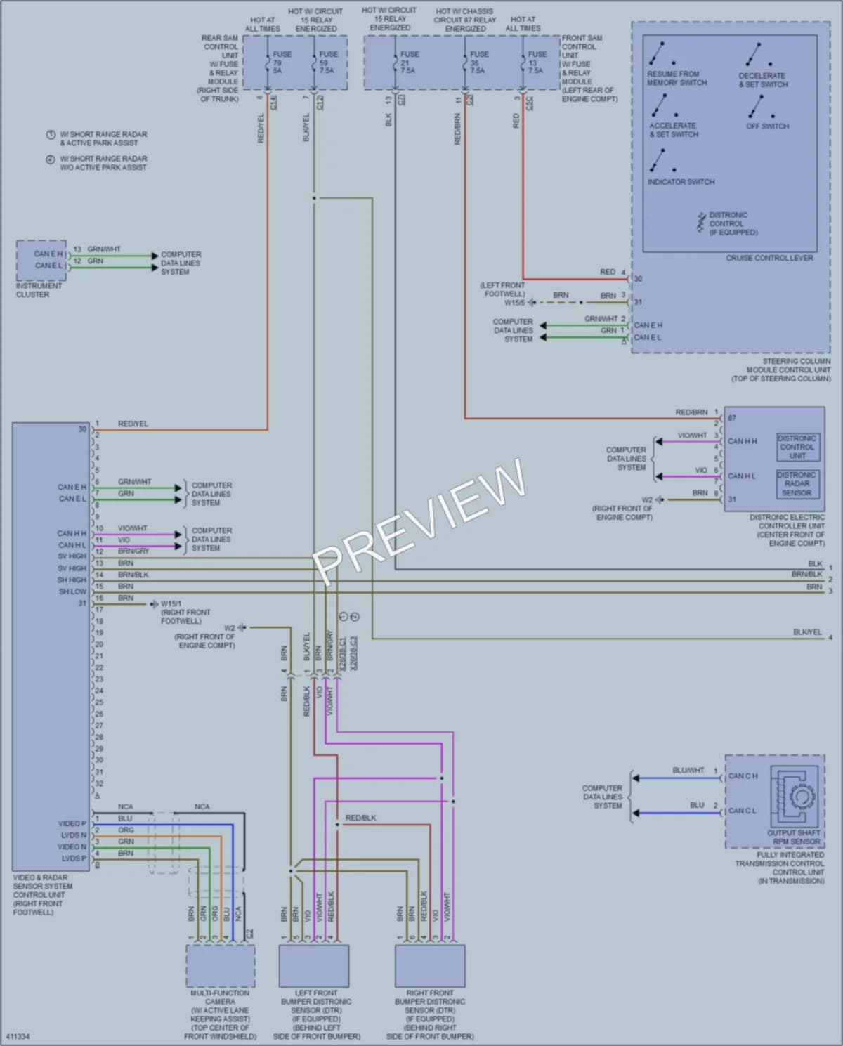 2013 MercedesBenz S550 Cruise Control wiring diagram preview