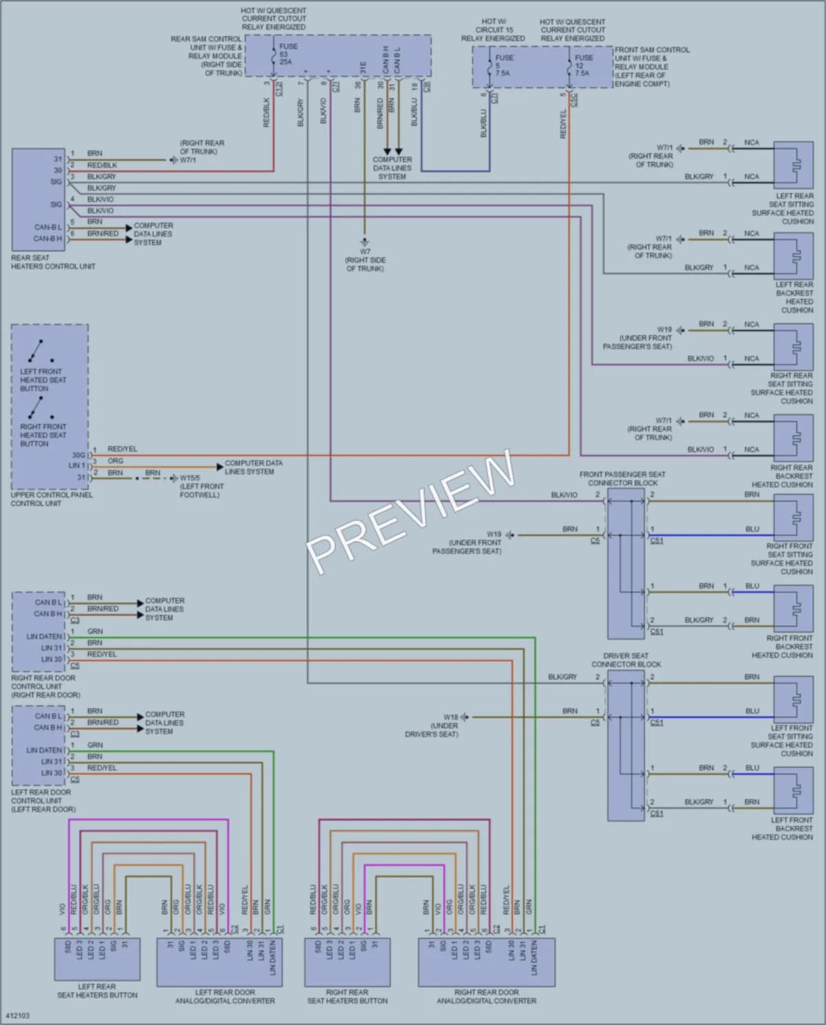 2013 MercedesBenz S550 Power Seats wiring diagram preview