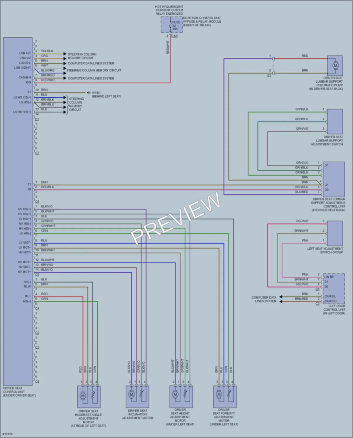 2013 MercedesBenz SLK250 Memory Systems wiring diagram preview