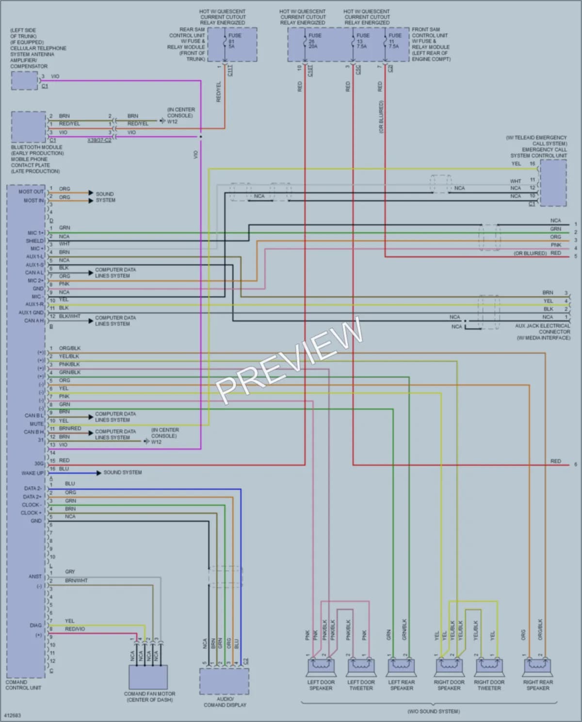 2013 MercedesBenz SLK250 Radio wiring diagram preview