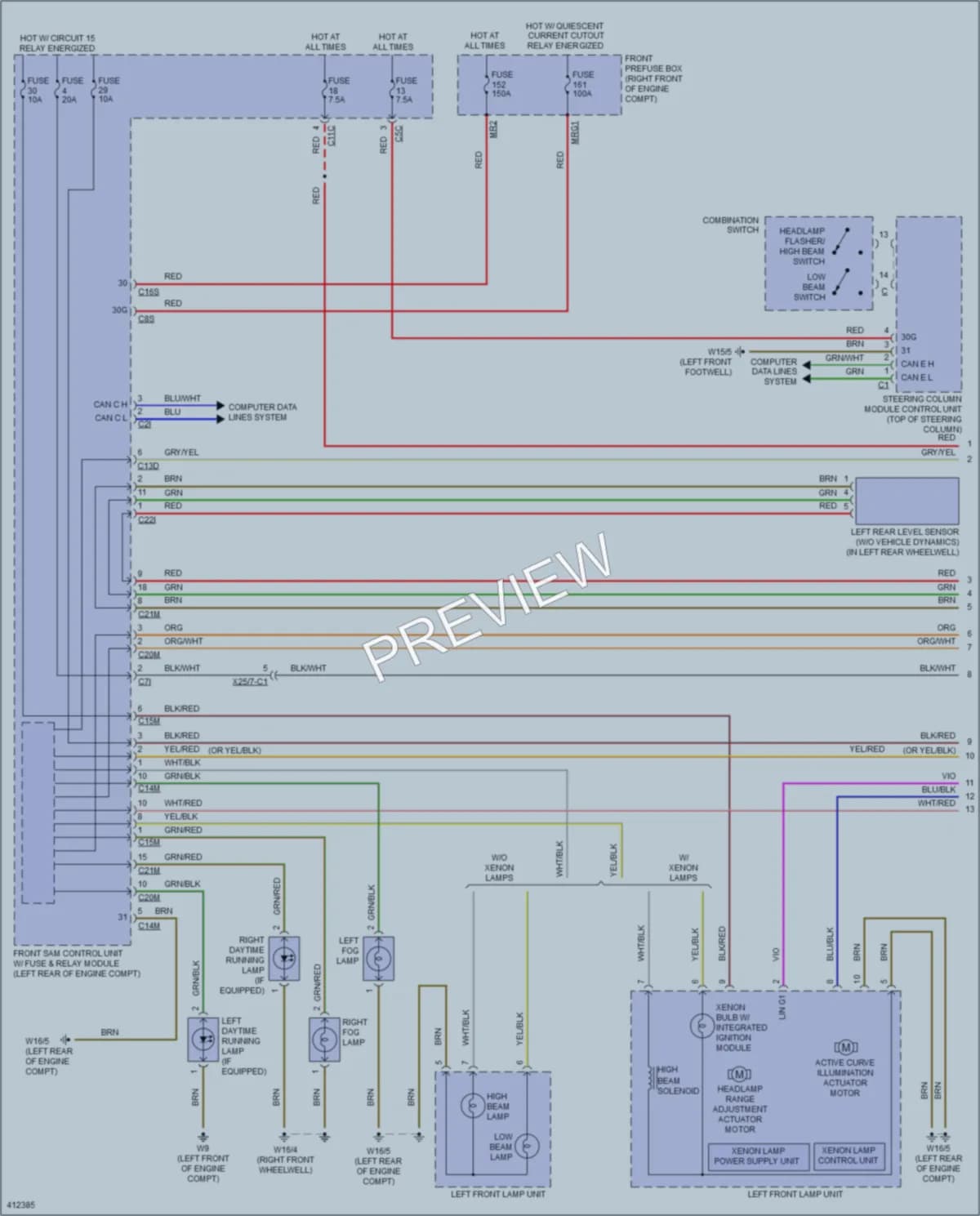 2013 MercedesBenz SLK350 Headlights wiring diagram preview