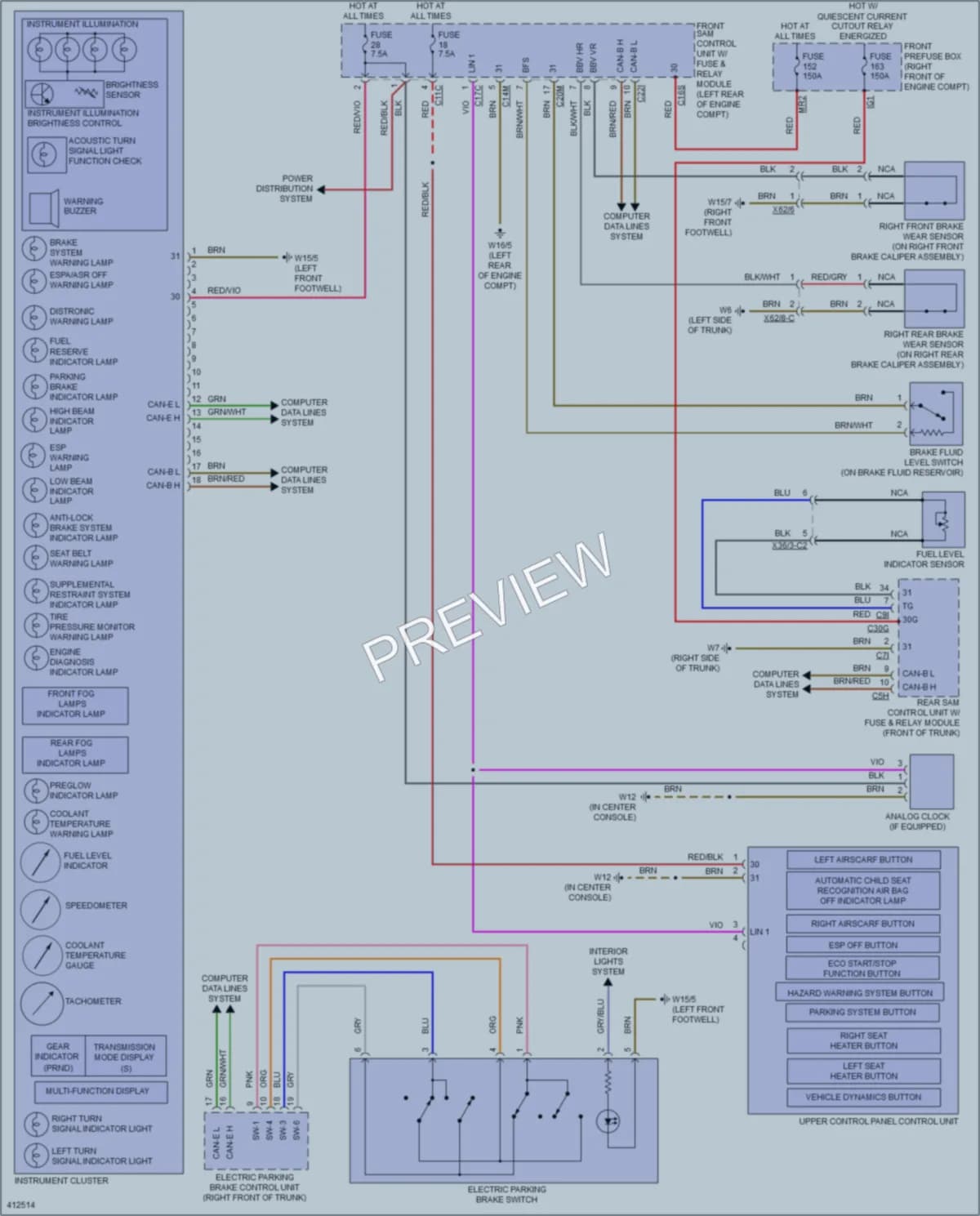 2013 MercedesBenz SLK350 Instrument Cluster wiring diagram preview