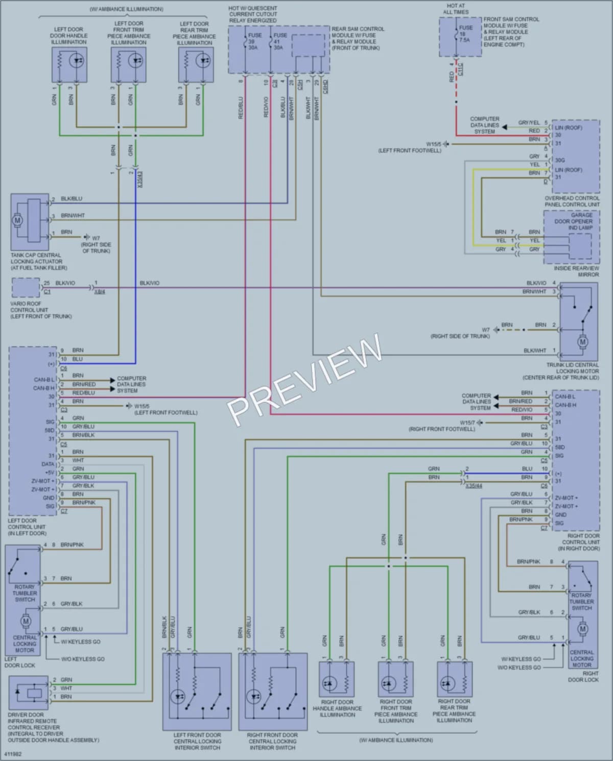 2013 MercedesBenz SLK350 Power Door Locks wiring diagram preview