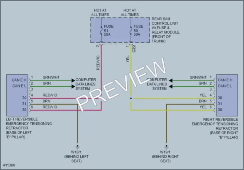 2013 MercedesBenz SLK350 Supplemental Restraints wiring diagram preview