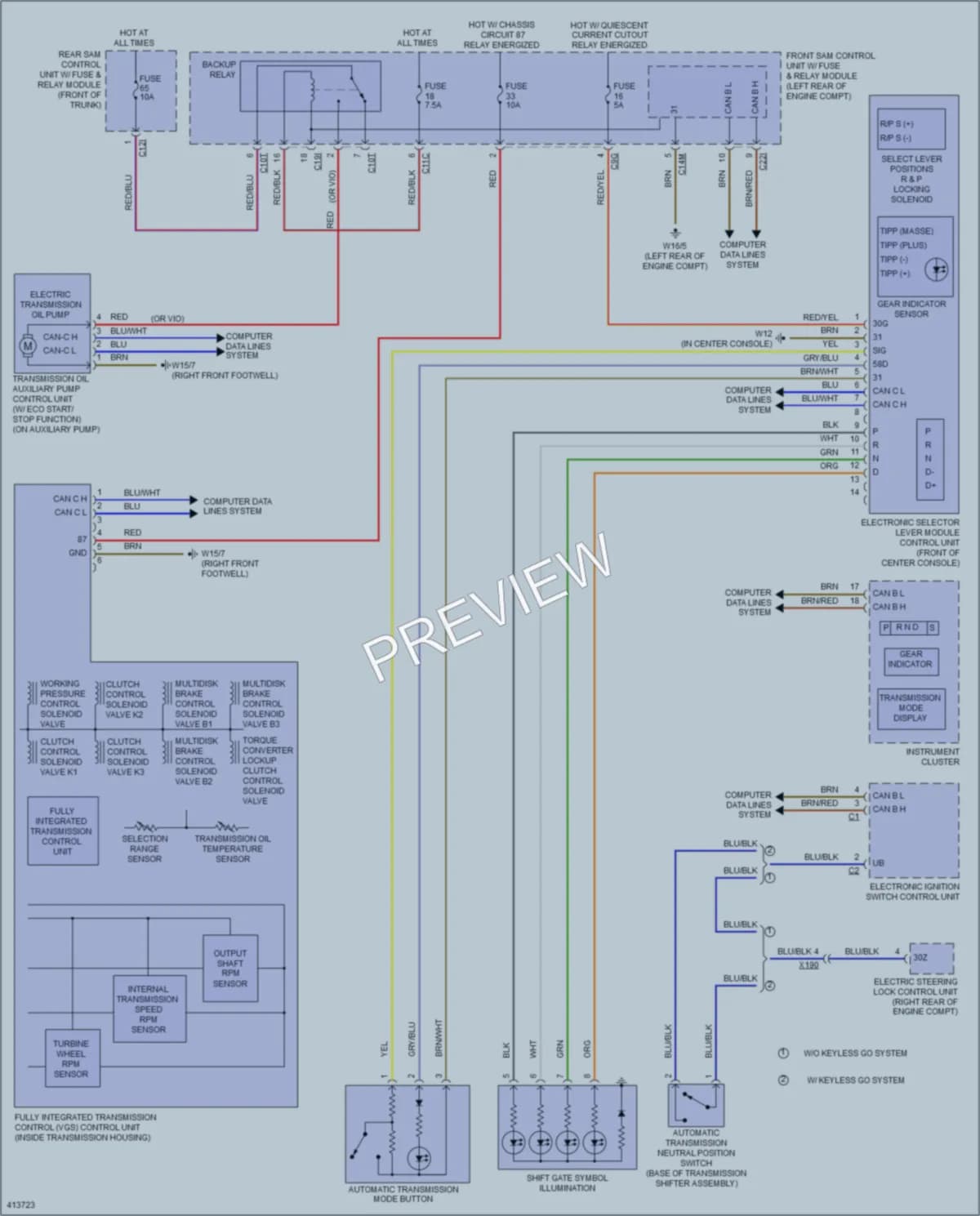 2013 MercedesBenz SLK350 Transmission wiring diagram preview