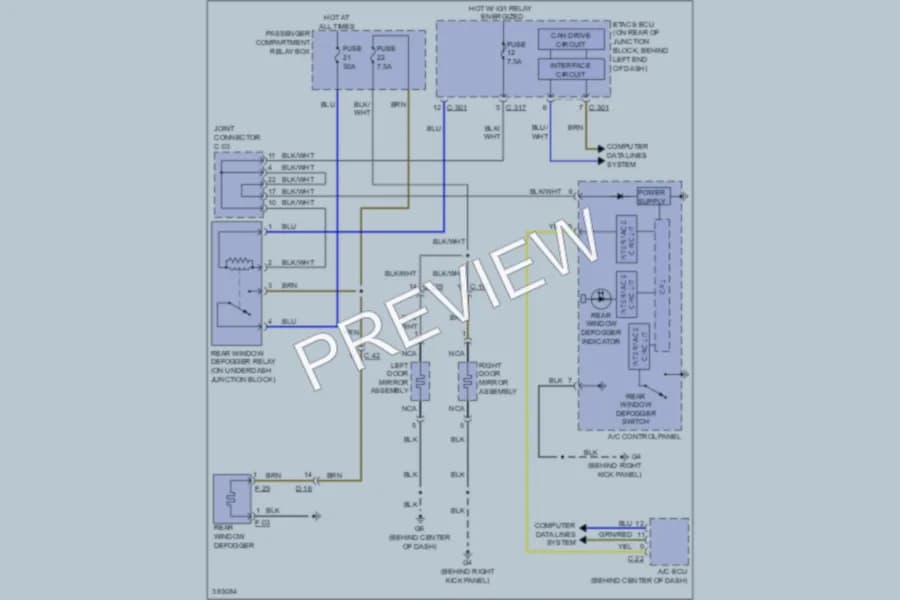 2013 Mitsubishi LancerSportback Defoggers wiring diagram preview