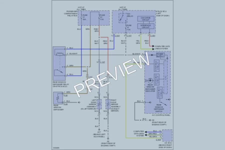 2013 Mitsubishi Outlander Defoggers wiring diagram preview