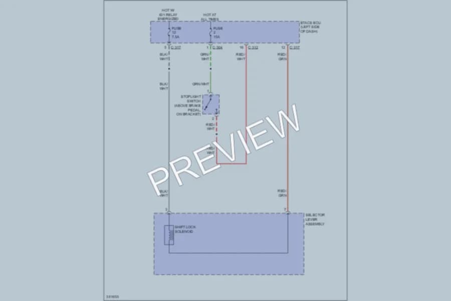 2013 Mitsubishi Outlander Shift Interlock wiring diagram preview