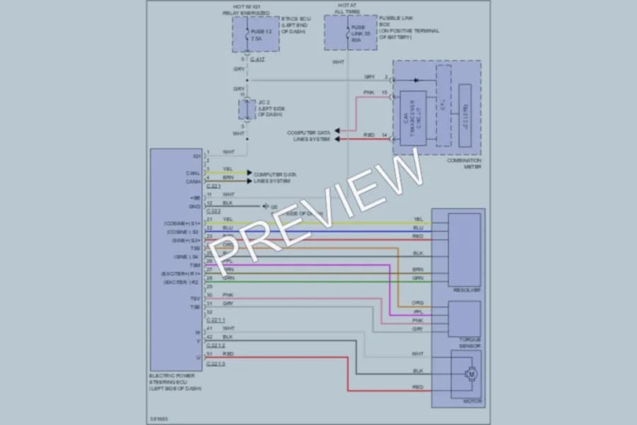 2013 Mitsubishi OutlanderSport Electronic Power Steering wiring diagram preview