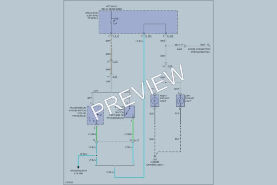 2013 Mitsubishi OutlanderSport Exterior Lights wiring diagram preview