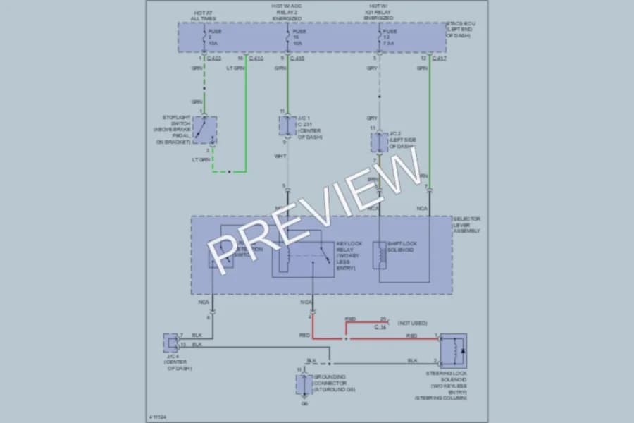 2013 Mitsubishi OutlanderSport Shift Interlock wiring diagram preview