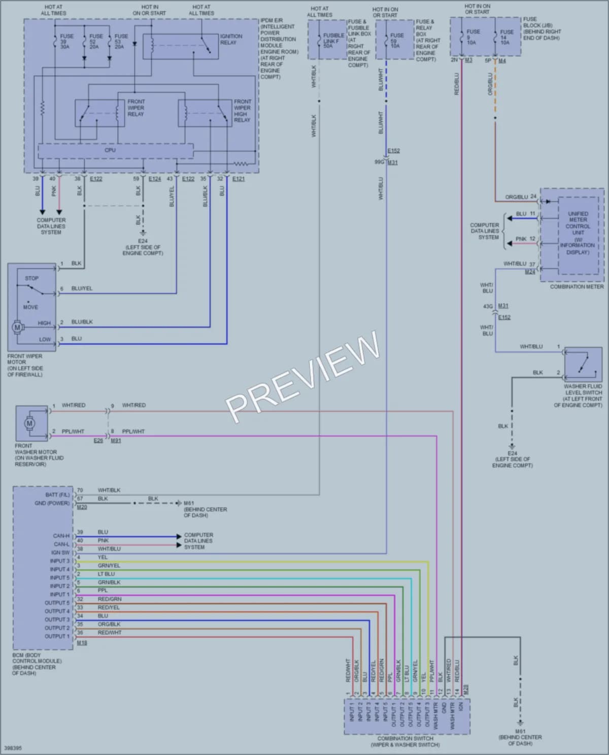 2013 Nissan Armada Wiper Washer wiring diagram preview