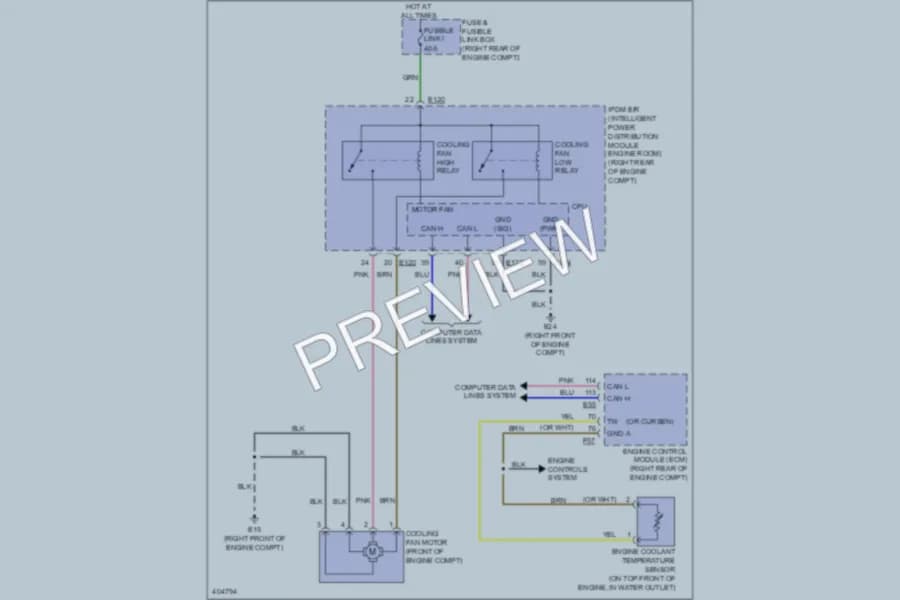 2013 Nissan Frontier Cooling Fan wiring diagram preview