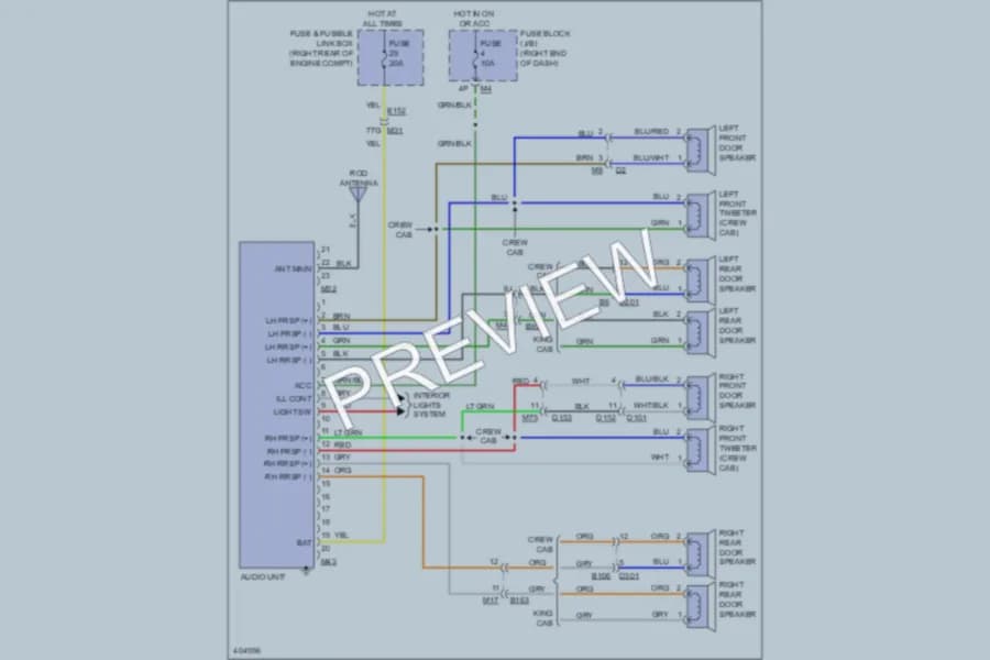 2013 Nissan Frontier Radio wiring diagram preview