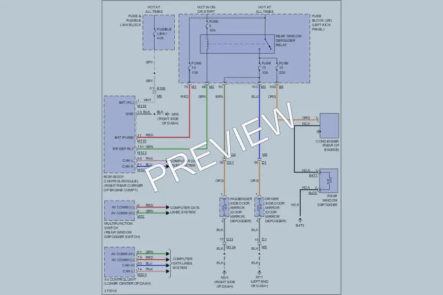 2013 Nissan GTR Defoggers wiring diagram preview