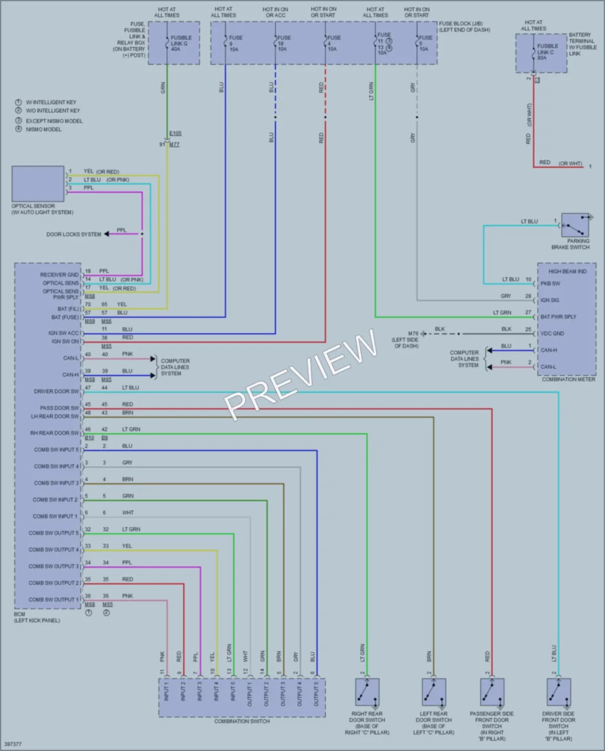 2013 Nissan JUKE Headlights wiring diagram preview