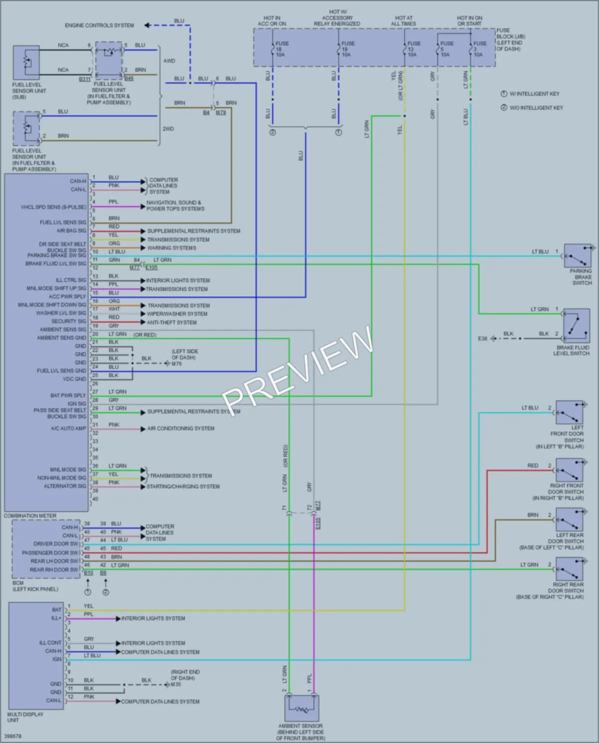 2013 Nissan JUKE Instrument Cluster wiring diagram preview
