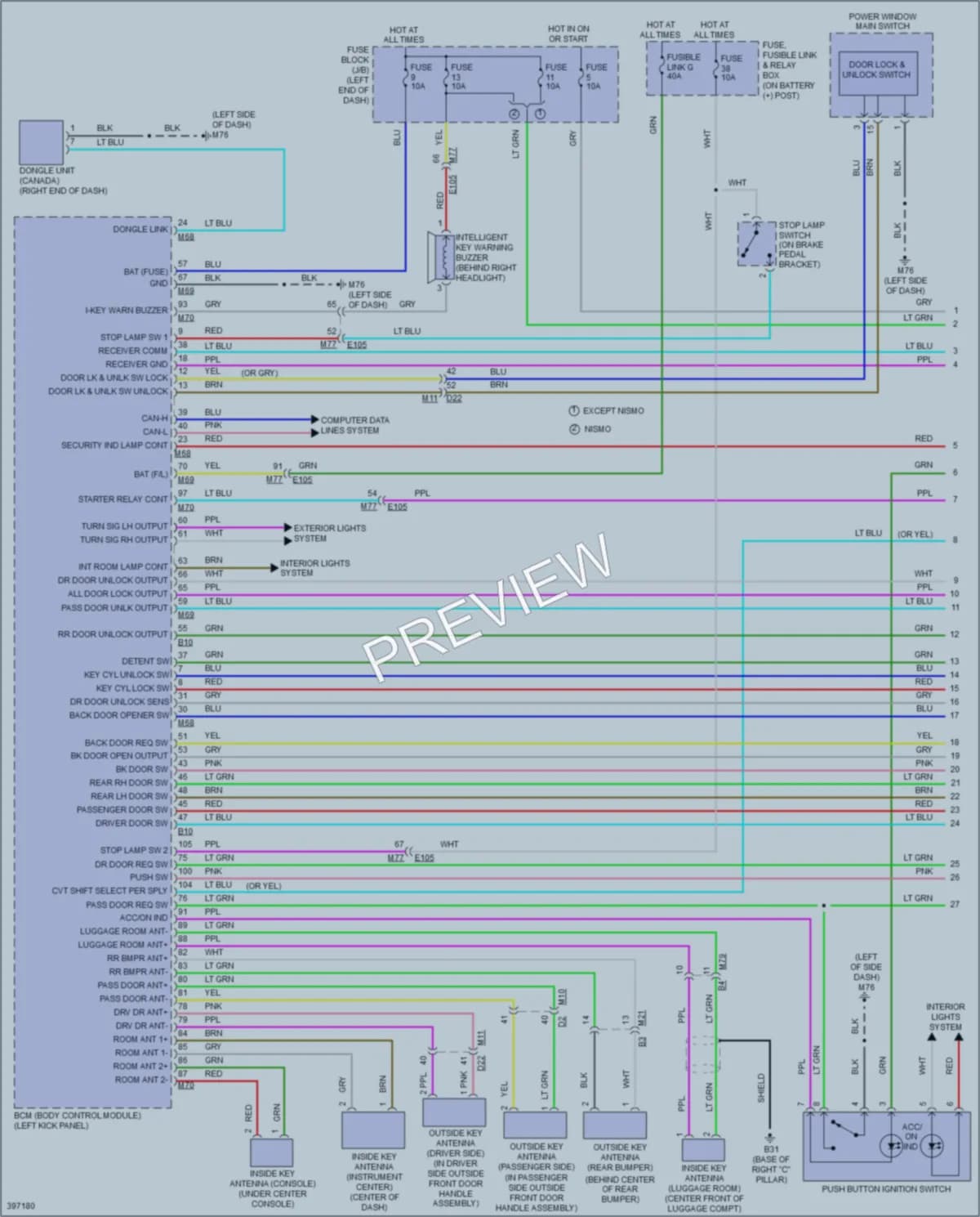 2013 Nissan JUKE Power Door Locks wiring diagram preview