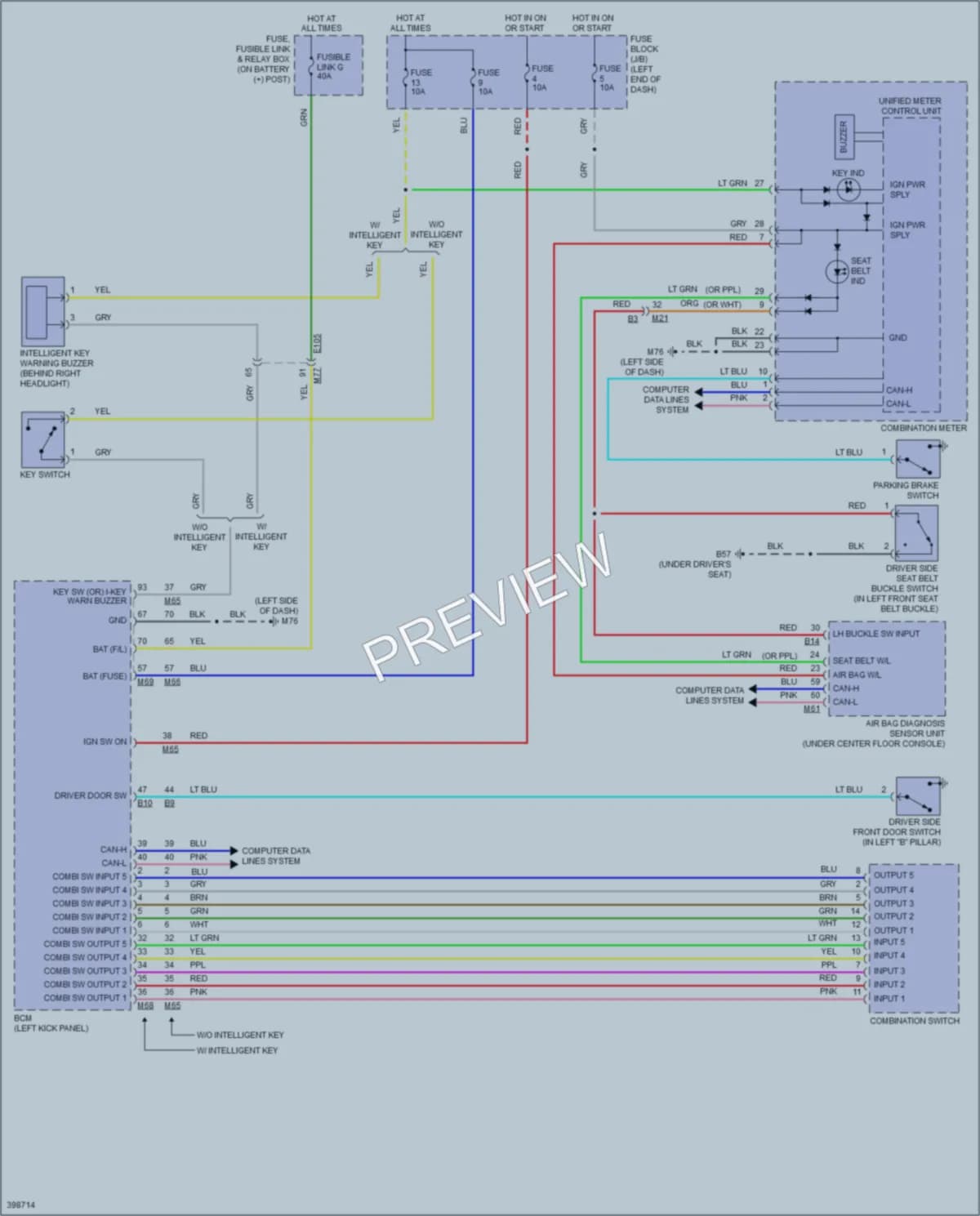 2013 Nissan JUKE Warning Systems wiring diagram preview