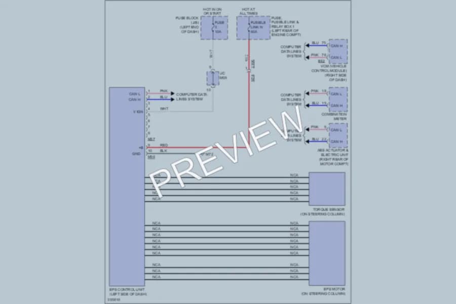 2013 Nissan LEAF Electronic Power Steering wiring diagram preview
