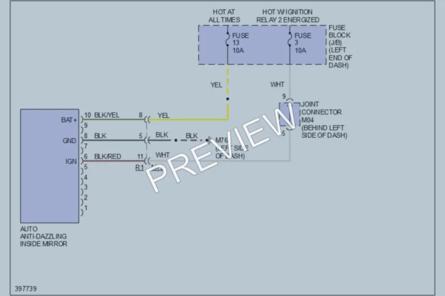 2013 Nissan LEAF Power Mirrors wiring diagram preview