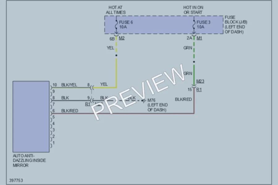 2013 Nissan Murano Power Mirrors wiring diagram preview