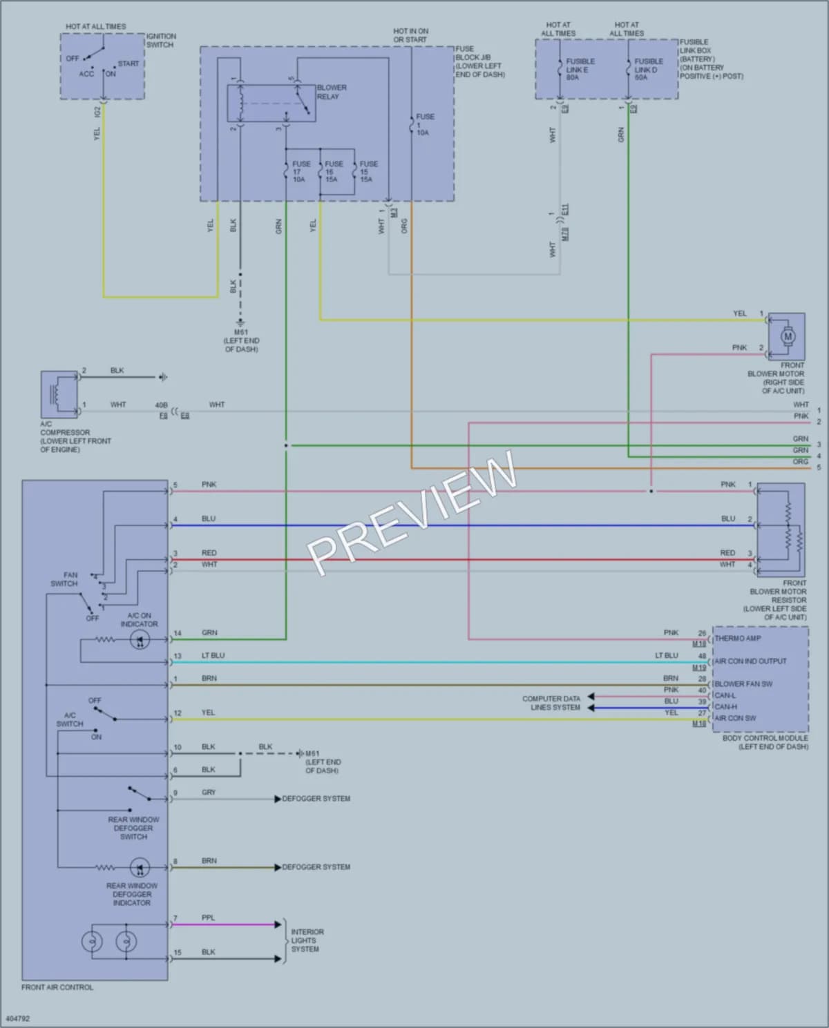 2013 Nissan NV200 Air Conditioning wiring diagram preview