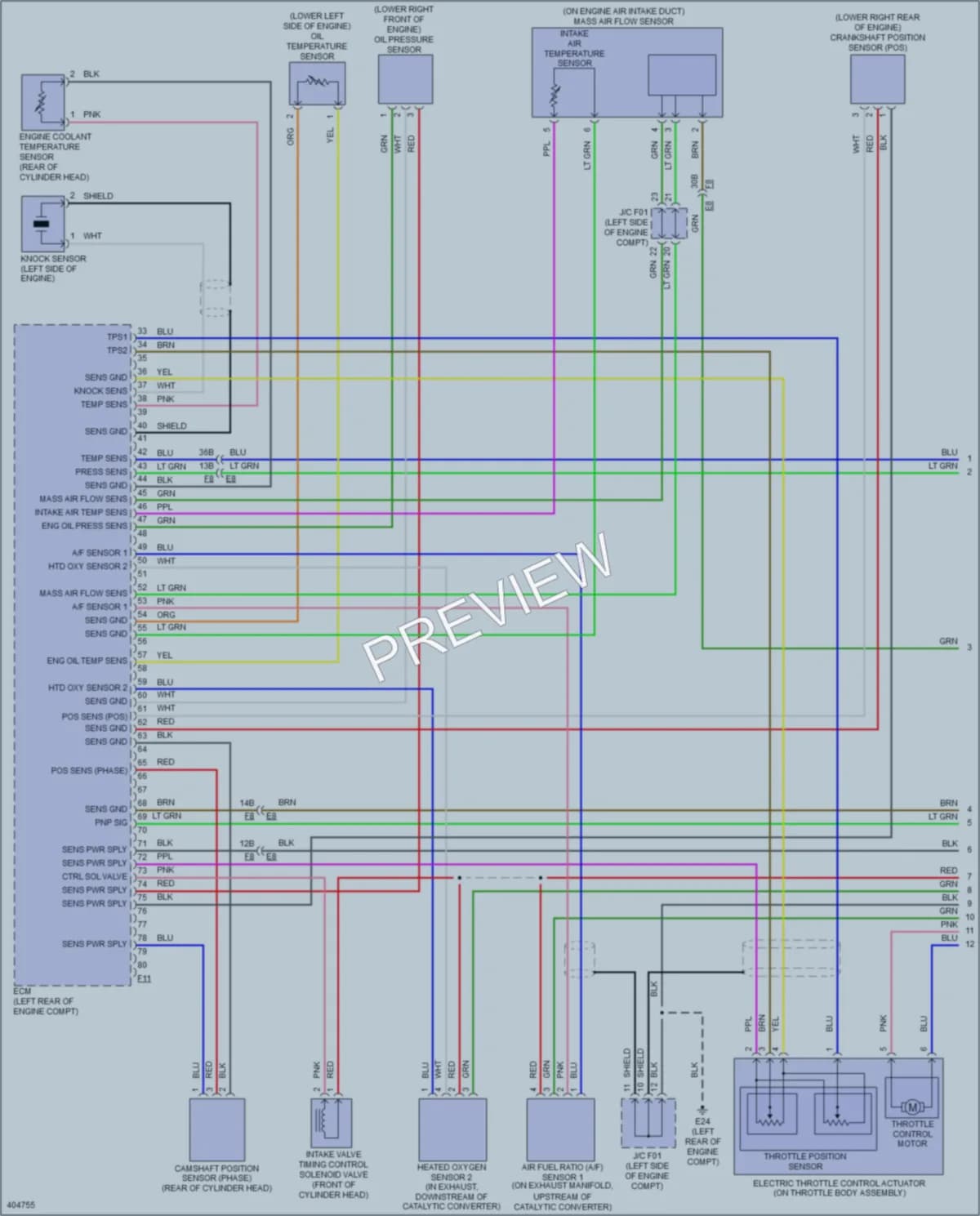 2013 Nissan NV200 Engine Performance wiring diagram preview