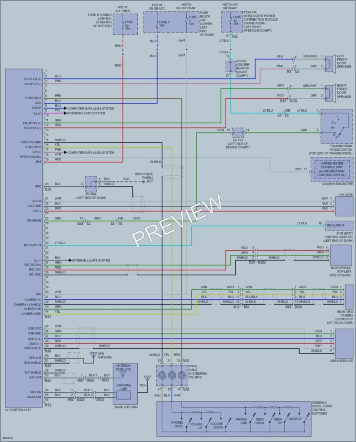 2013 Nissan NV200 Navigation wiring diagram preview