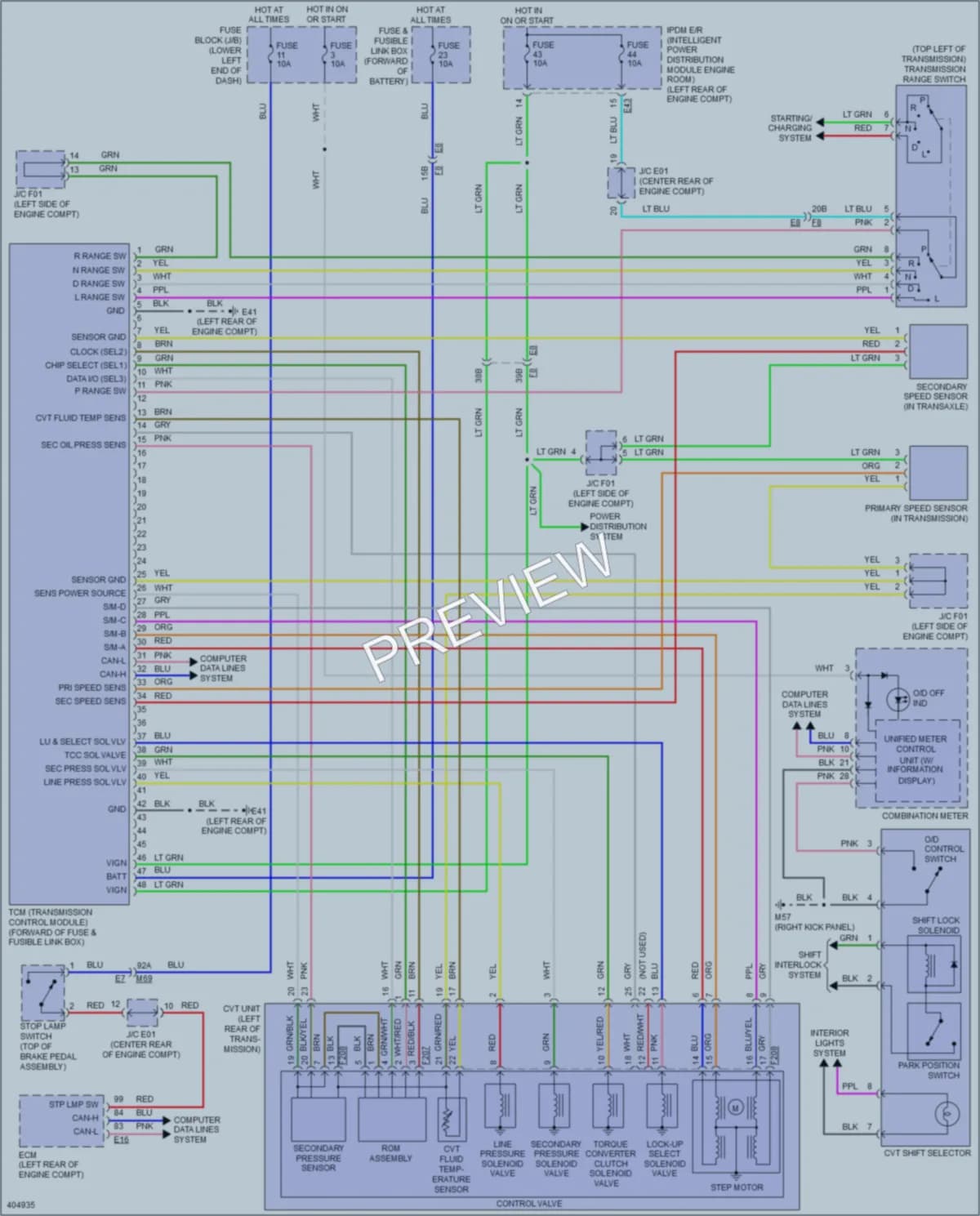 2013 Nissan NV200 Transmission wiring diagram preview