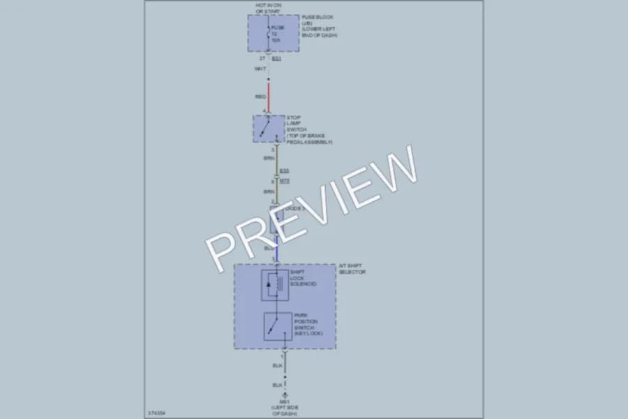 2013 Nissan NV2500HD Shift Interlock wiring diagram preview