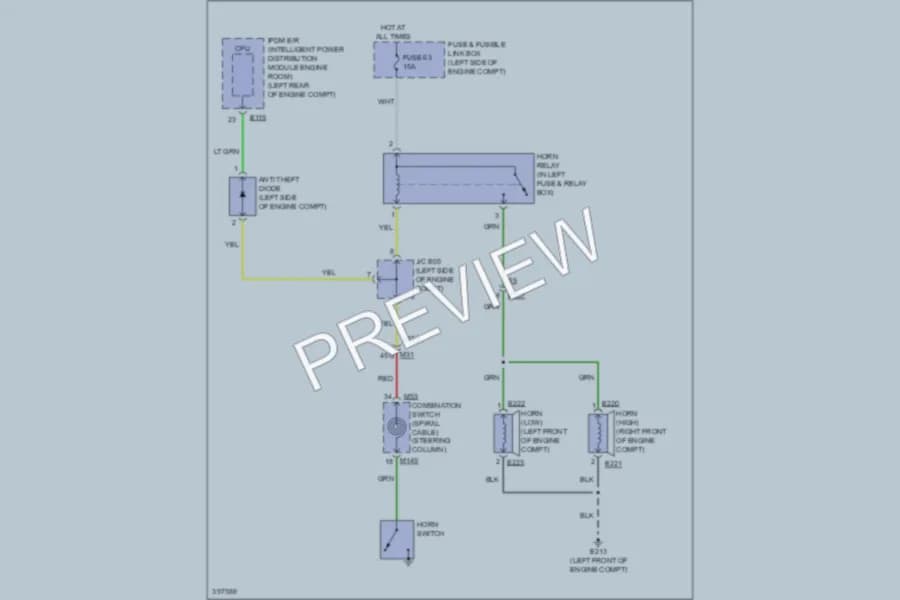 2013 Nissan Pathfinder Horn wiring diagram preview