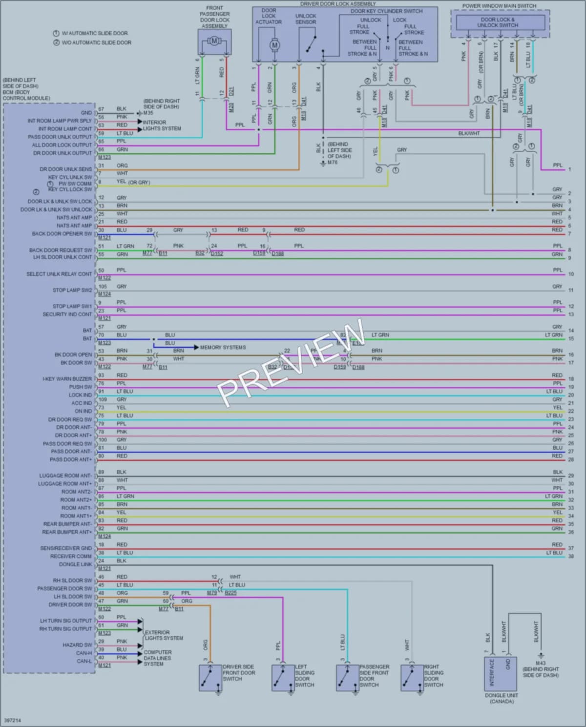 2013 Nissan Quest Power Door Locks wiring diagram preview