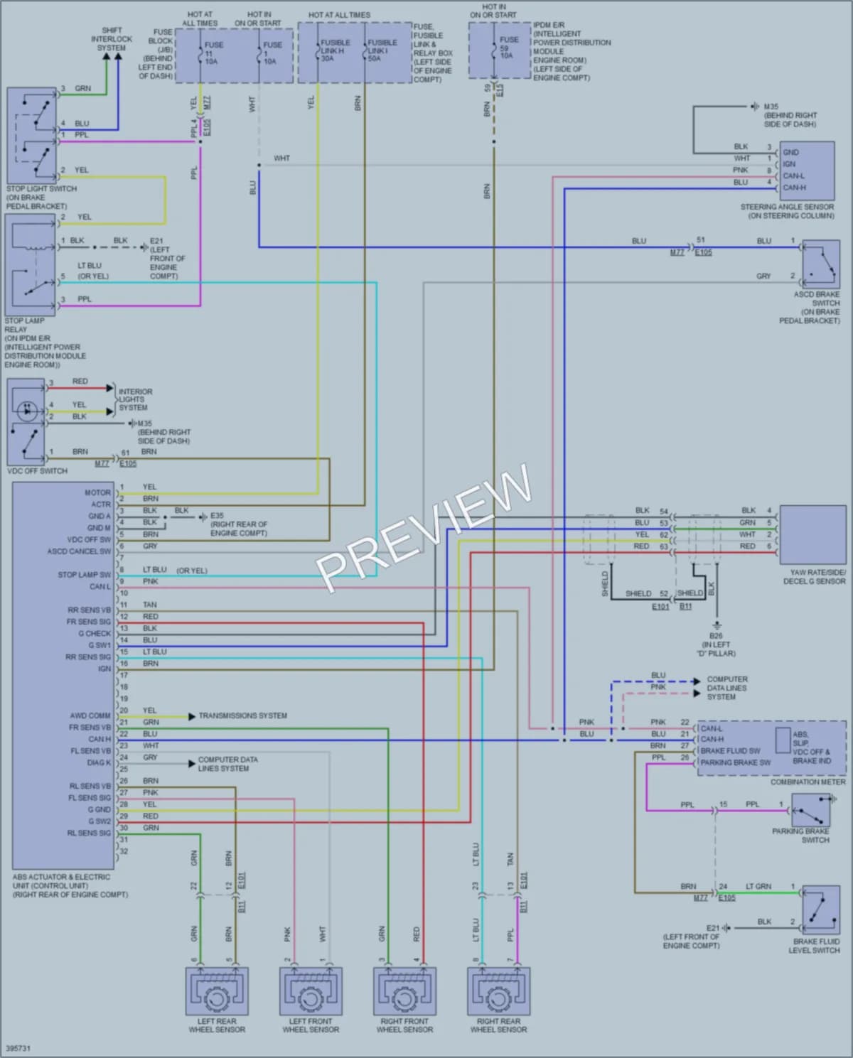 2013 Nissan Rogue Anti Lock Brakes wiring diagram preview