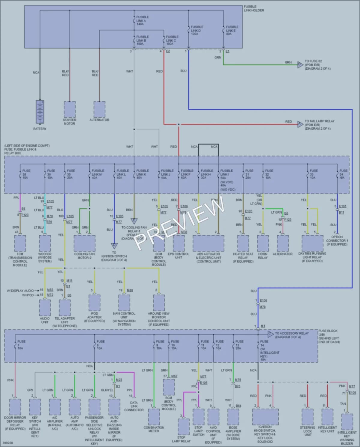 2013 Nissan Rogue Power Distribution wiring diagram preview