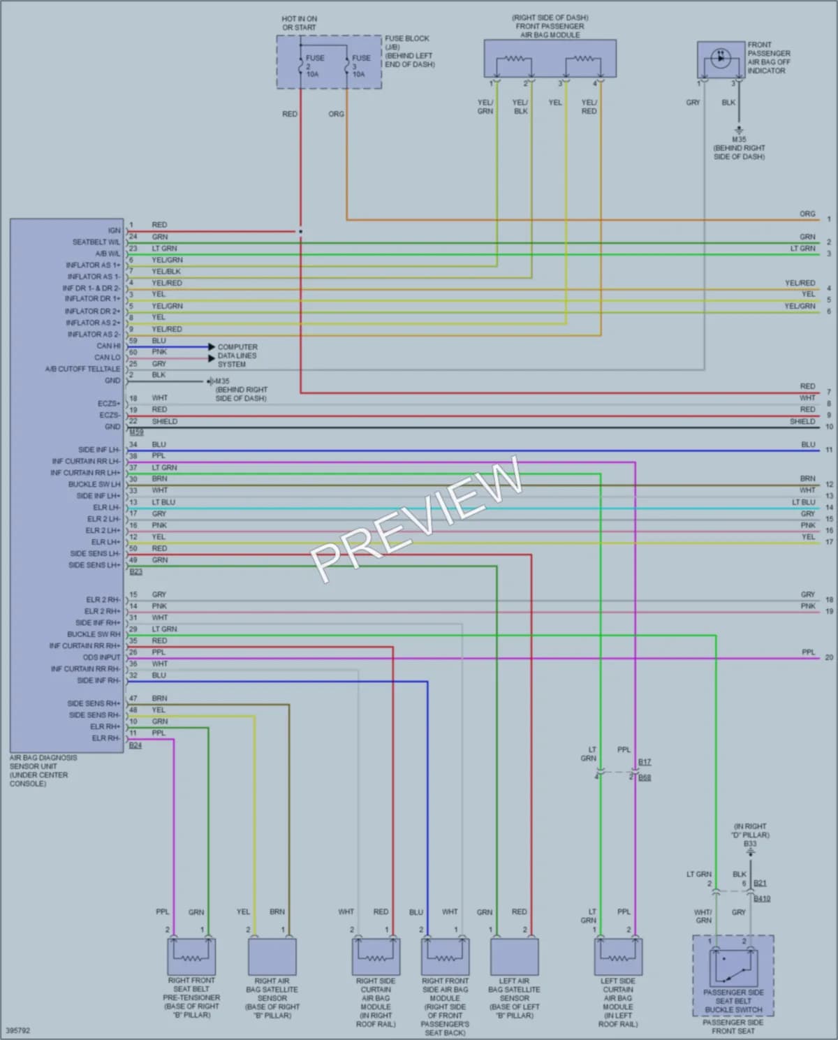 2013 Nissan Rogue Supplemental Restraints wiring diagram preview