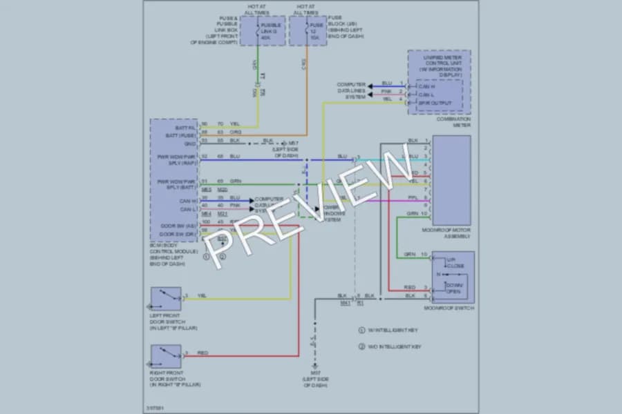 2013 Nissan Sentra Power Top Sunroof wiring diagram preview