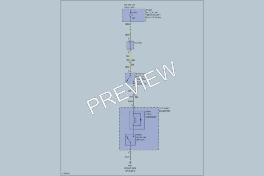 2013 Nissan Sentra Shift Interlock wiring diagram preview