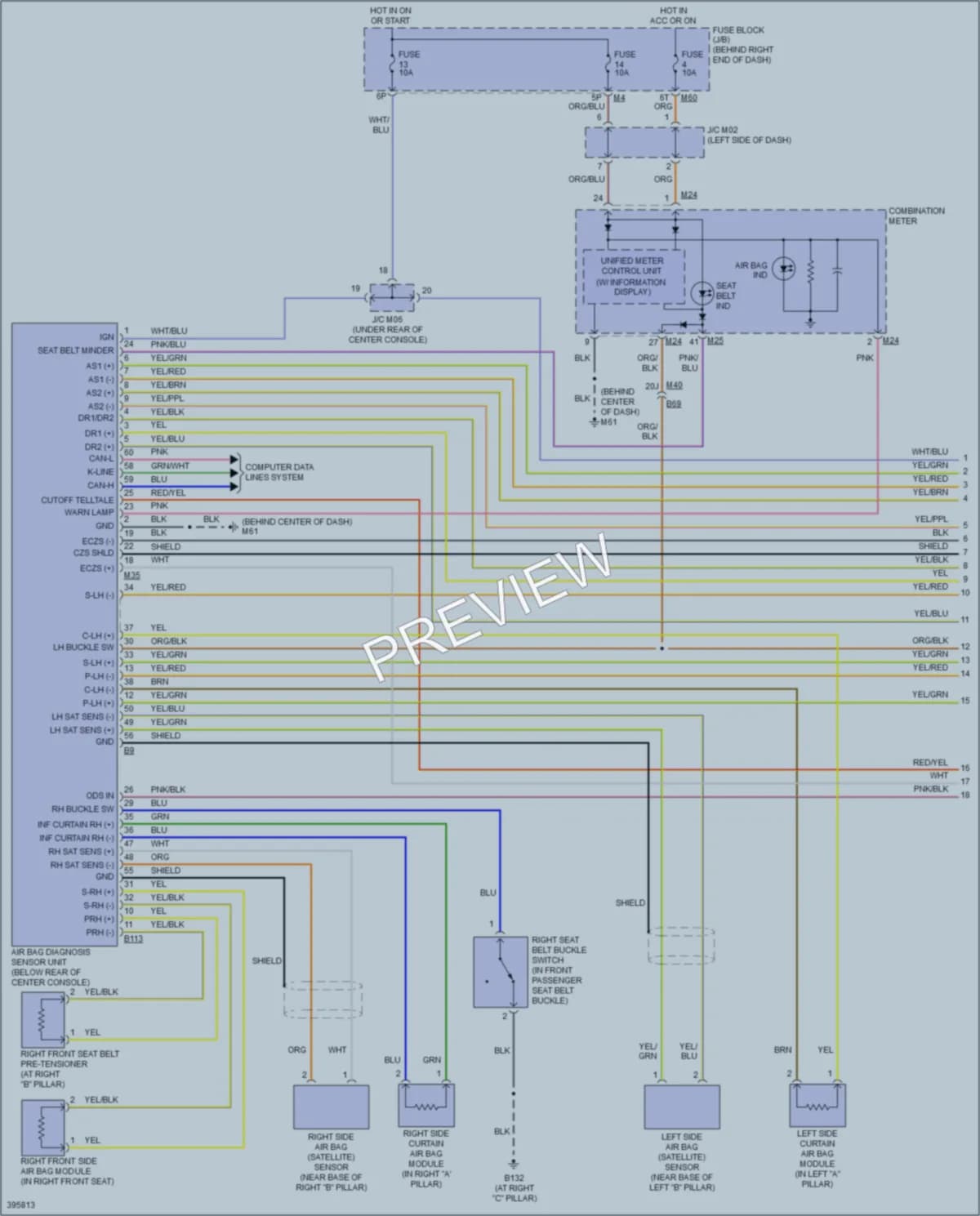 2013 Nissan Titan Supplemental Restraints wiring diagram preview