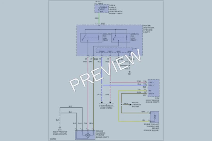 2013 Nissan Xterra Cooling Fan wiring diagram preview