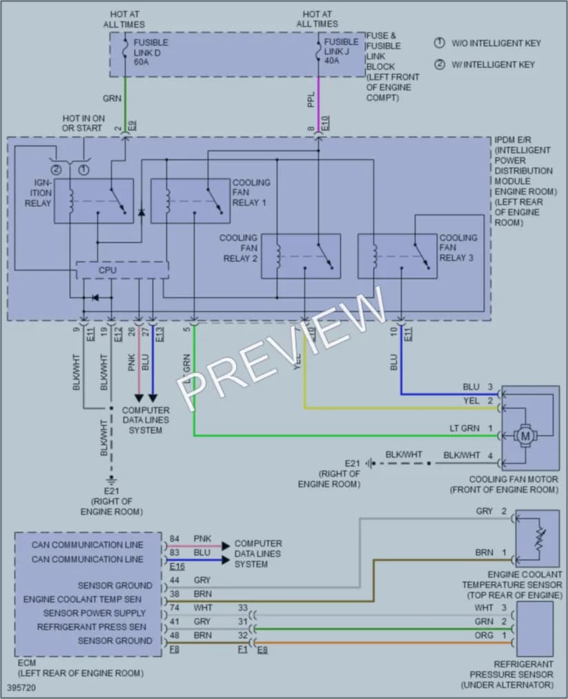 2013 Nissan cube Cooling Fan wiring diagram preview