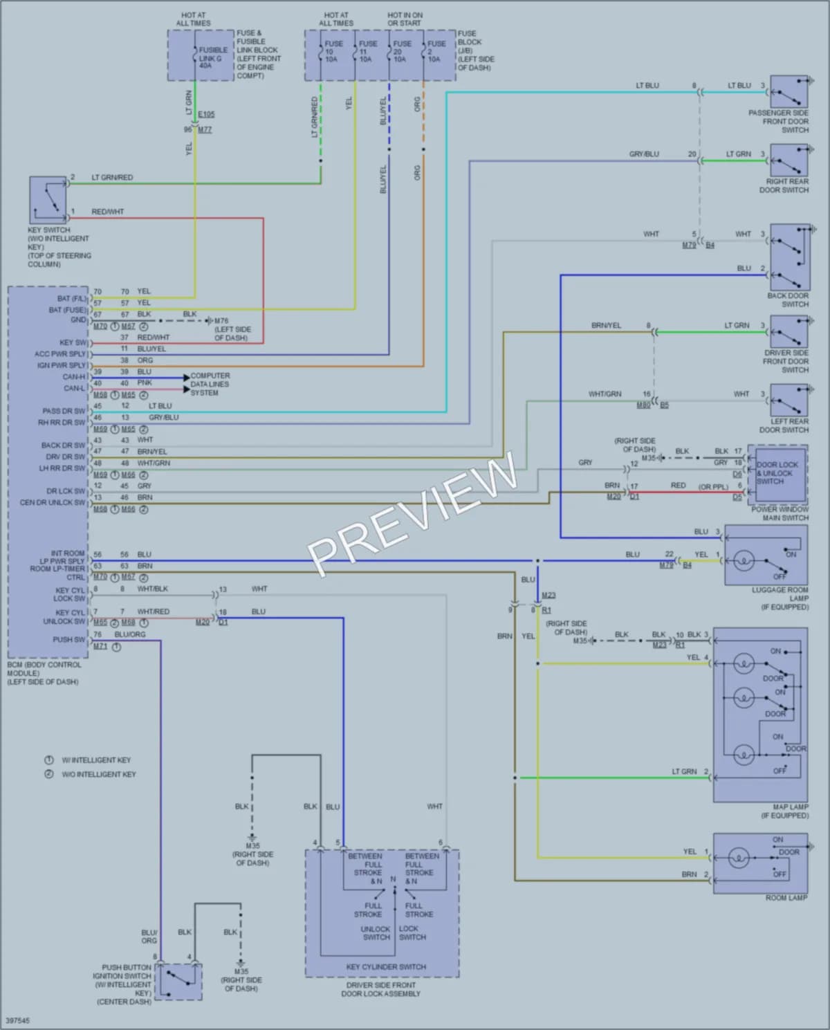 2013 Nissan cube Interior Lights wiring diagram preview