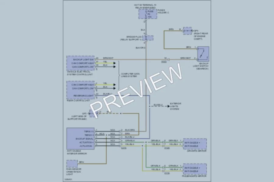 2013 Porsche 911 Power Mirrors wiring diagram preview
