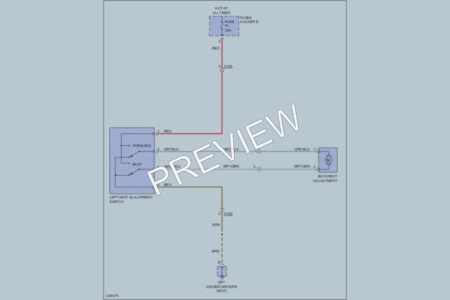 2013 Porsche 911 Power Seats wiring diagram preview