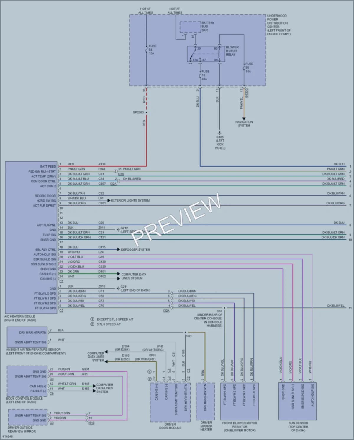2013 Ram 1500Pickup Air Conditioning wiring diagram preview
