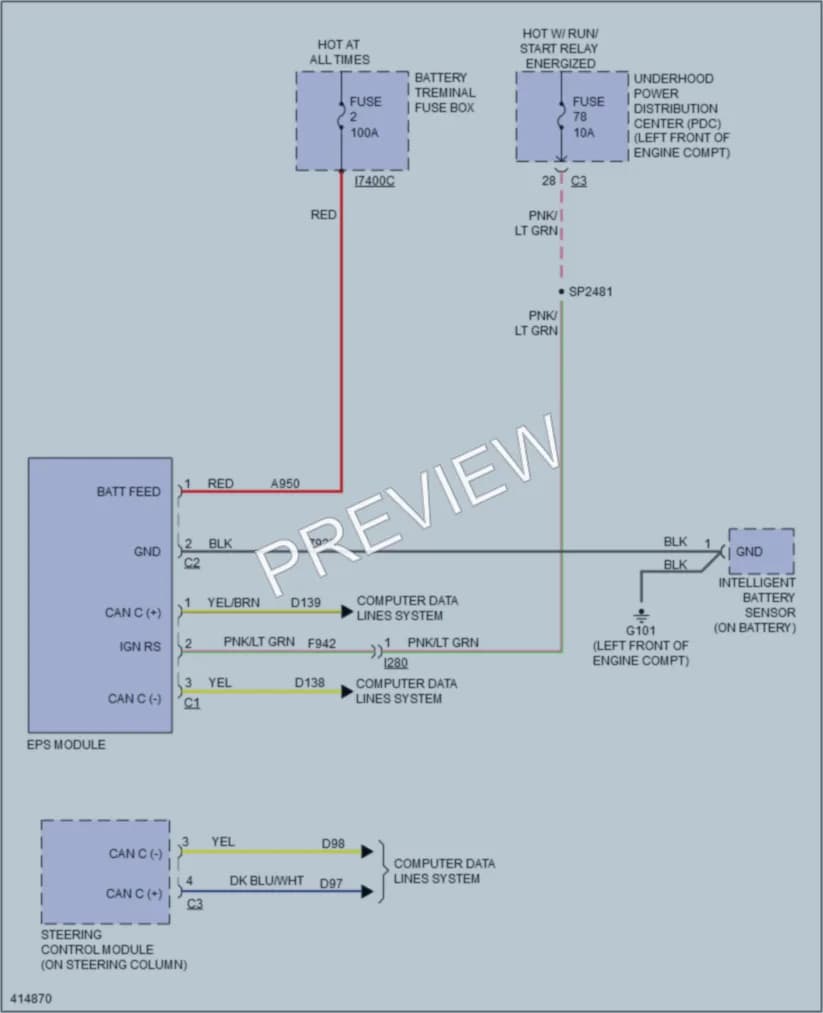 2013 Ram 1500Pickup Electronic Power Steering wiring diagram preview