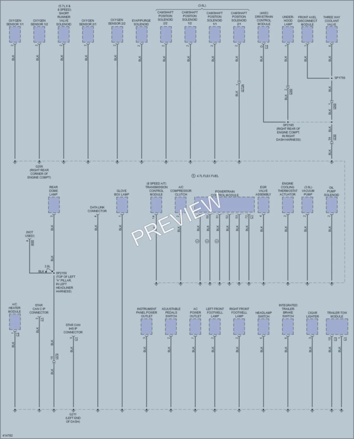2013 Ram 1500Pickup Ground Distribution wiring diagram preview