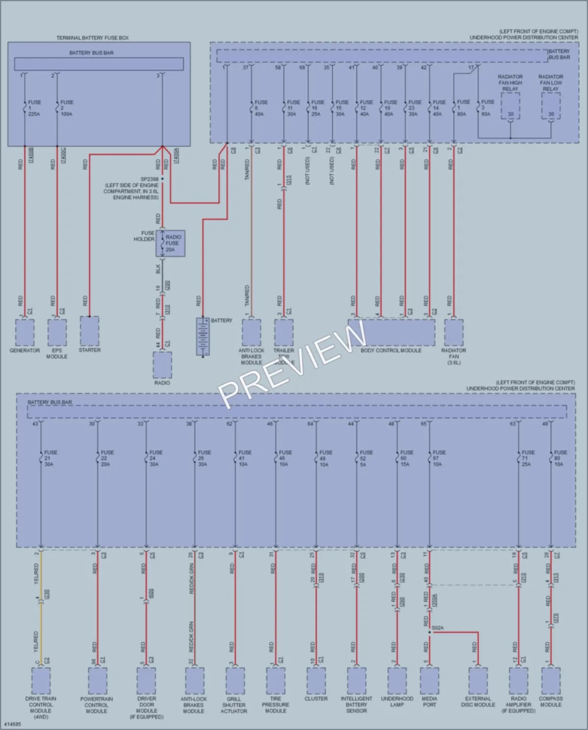 2013 Ram 1500Pickup Power Distribution wiring diagram preview