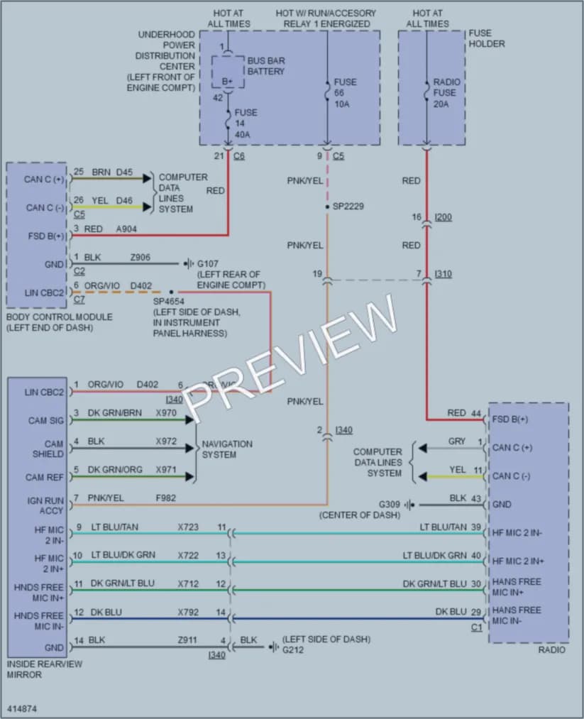 2013 Ram 1500Pickup Power Mirrors wiring diagram preview